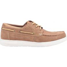 Men - Textile Boat Shoes Hush Puppies Liam - Tan