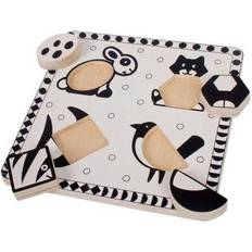 Knoppussel på rea Bigjigs Black & White Pets Puzzle 4 Bitar