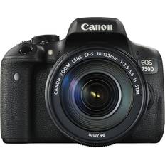 Canon EOS 750D Kit 18-135 IS STM Nero Sensore CMOS 24 Mpx Display 3' Filmati Full HD Wi-Fi NFC