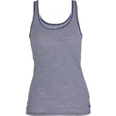 A righe Canottiere Icebreaker Women's Merino Siren Tank Top - Royal Navy/Snow Stripe