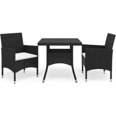 vidaXL 3058308 Juego de comedor de patio, 1 Mesa incl. 2 Sillas