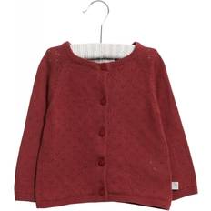 1-3M Stickade tröjor Barnkläder Wheat Knit Cardigan Maja - Burgundy (4519c-560)