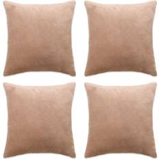 Poliéster Fundas de cojín vidaXL Velour 4-pack Funda de cojín Beige (40x40cm)