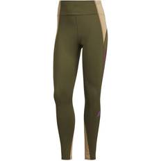 Gröna - Löpning Tights adidas Own The Run Block 7/8 Leggings Women - Focus Olive/Beige Tone