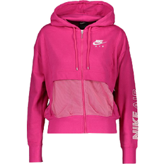 Dam - Fleecejacka - Rosa Jackor Nike Air Hooded Jacket Women - Fireberry/White