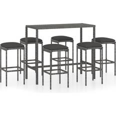 vidaXL 3064824 Conjunto de Bar Exterior, 1 Mesa incl. 6 Sillas