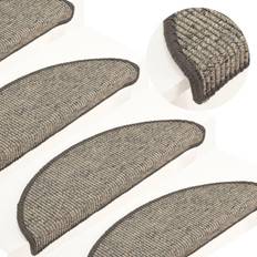 Multicoloured Stair Carpets vidaXL 326894 15-Pack Multicolour, Grey, Beige cm