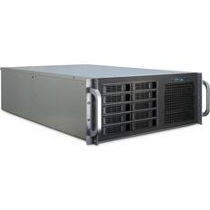 Mini-ITX - Server Carcasas de Ordenador Inter-Tech IPC 4U-4410 Estante Negro