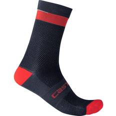 Castelli Herren Socken Castelli Alpha 18 Socks Men - Savile Blue/Red