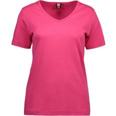 ID Ladies Interlock V-Neck T-Shirt - Pink