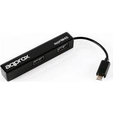 Concentradores USB Approx APPHM4B 4 Puertos USB 2.0 Negro