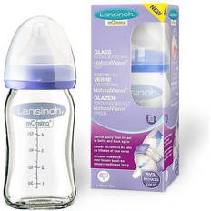 Lansinoh Glass Feeding Bottle with NaturalWave Teat 160ml