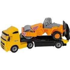 Spielzeugautos Wader Volvo Powertruck Trailer Truck with Road Roller