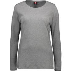 ID Ladies Interlock Long Sleeved T-shirt - Grey Melange