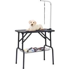 Animaux de compagnie vidaXL Adjustable Dog Grooming Table With 1 Loop And Basket