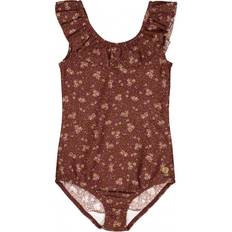 Wheat Marie-Louise Swimsuit - Maroon Flowers (1732E-169-2753)