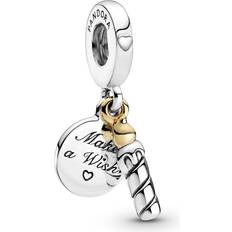 Pandora Gold Charms & Anhänger Pandora Two-tone Birthday Candle Dangle Charm - Silver/Gold