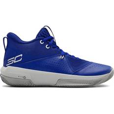 Leather - Women Basketball Shoes Under Armour SC 3Zero IV - Royal/White