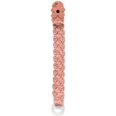 Sebra Crochet Pacifier Clip Blossom Pink