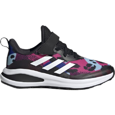 Adidas Kid's Fortarun Elastic Lace Top Strap - Core Black/Cloud White/Violet Tone