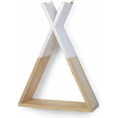 Marron Stockages ChildWood Etagère Murale Tipi Bois Naturel Blanc