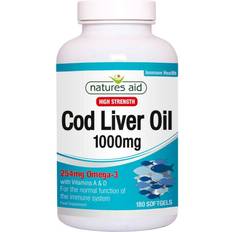 Verbetering van spierfunctie Vetzuren Natures Aid Cod Liver Oil 1000mg