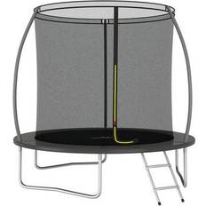 Gris Camas elásticas vidaXL Trampoline Round 244cm + Safety Net + Ladder