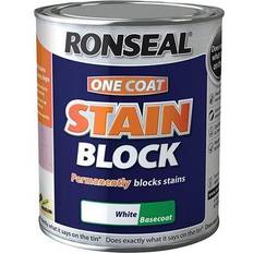 Wall Paint - White Ronseal One Coat Stain Block Wall Paint White 0.75L