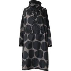 Rain Poncho Unisex - Black Polka