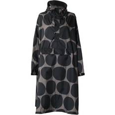 Sort poncho dametøj Rainkiss Rain Poncho Unisex - Black Polka