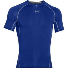 3XL Base Layer Tops Under Armour Men's HeatGear Armour Short Sleeve Compression Shirt - Royal/Steel