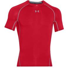 Fitness & Gym - Red Base Layer Tops Under Armour Men's HeatGear Armour Short Sleeve Compression Shirt - Red/Steel