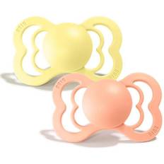 Viola Cura del Bambino Bibs Ciuccio Supreme Blush /Ivory Latex 6-36 mesi, 2 pezzi colorato