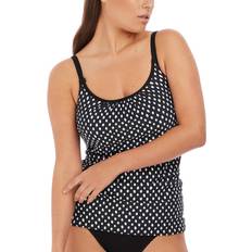 Elastane/Lycra/Spandex Tankinis Fantasie Santa Monica Scoop Neck Tankini Top - Black/White