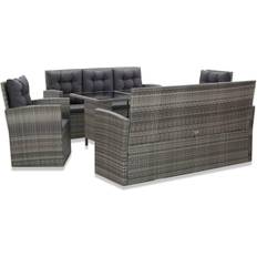 vidaXL 46115 Juego de comedor de patio, 1 Mesa incl. 2 Sillas & 2 Sofás