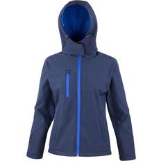 Result Chaqueta Softshell Con Capucha Para Mujer - Azul/Gris