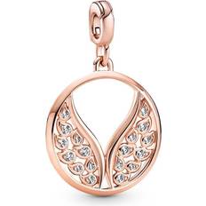 Burning rose Pandora Me Burning Wings Medallion - Rose Gold/Transparent