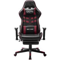 Gaming Chair with Footrest Black and Burgundy Artificial Leather