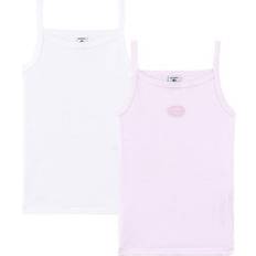 Petit Bateau Undershirts 2-pack - White/Light Pink Stripes