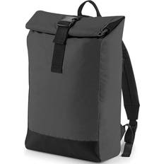 BagBase BG138 Reflective Roll-Top Backpack - Black Reflective