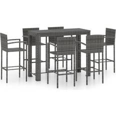 vidaXL 3064815 Conjunto de Bar Exterior, 1 Mesa incl. 6 Sillas