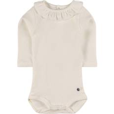 Fille - M Bodys Petit Bateau Ruffle Collar Baby Body - White