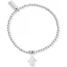 ChloBo Cute Charm Hamsa Hand Bracelet - Silver