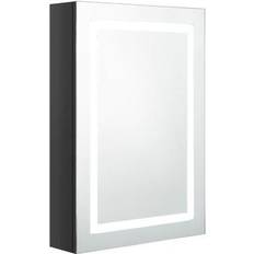 vidaXL Armadietto Bagno Con Specchio E LED Rovere 50x13x70 cm