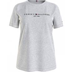 Tommy Hilfiger Maniche Corte Donna Heritage Scollo Rotondo Grigio T-Shirt - Light Grey Heather