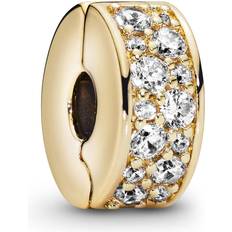 Pandora Pavé Clip Charm - Gold/Transparent