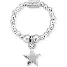 Adjustable Size Rings ChloBo Mini Star Ring - Silver