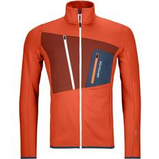 Ortovox Men Tops Ortovox Fleece Grid Jacket - Desert Orange