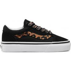 Children's Shoes Vans Kid's Leopard Fur Old Skool - Black/True White