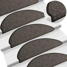 Cotton Stair Carpets vidaXL 326873 15-pack Grey 25x65cm